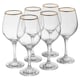 image 3 of Amber Gold Rimmed Wine Glass Drinking Glasses Sets Gift | Clear | Clear