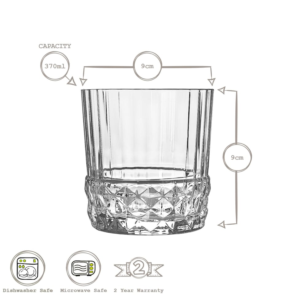 image 1 of Bormioli Rocco America '20s Whisky Glasses - 380ml - Clear - Pack of 6