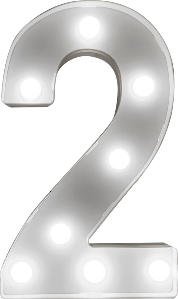 image 1 of St Helens Battery Operated 3D LED Number 2 Light