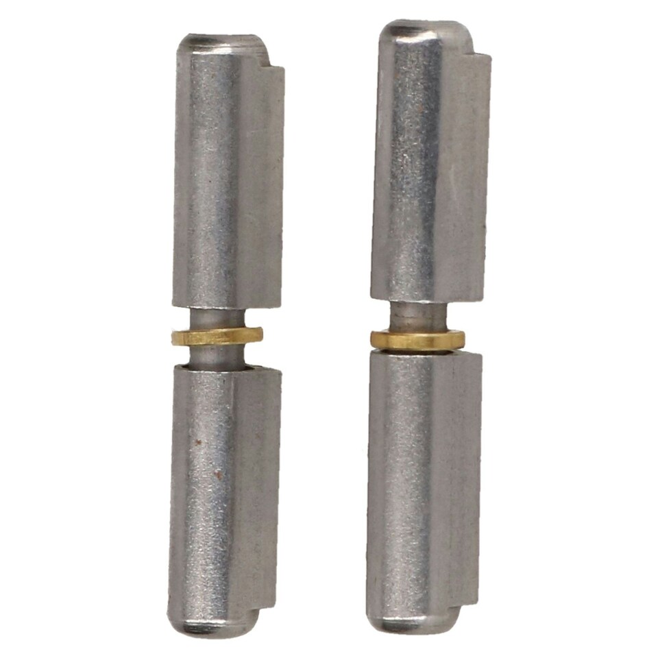 image 1 of Lift Off Bullet Hinge Weld On Brass Bush 10x60mm Heavy Duty Door Hatch 2PK Silver