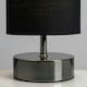 image 2 of ValueLights Malin Black Table Lamp Touch On/Off Dimmable