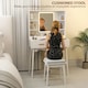image 5 of HOMCOM Dressing Table with LED Lighted Mirror and Cushioned Stool White | White | Gold | 80W x 40D x 137.5H cm