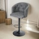 image 4 of 2PC Height Adjustable 360 Swivel Barstools Set With Backrest And Armrest Grey Grey