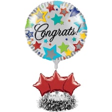 Creative Party Congrats Balloon Weight Centrepiece Set - White/Multicoloured - One Size