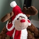 image 5 of 30cm Sitting Plush Christmas Reindeer with Red Hat & Scarf