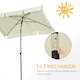 image 3 of Outsunny 2 x 1.3m Garden Parasol Umbrella, Outdoor Market Table Umbrella with Ruffles  Aluminium Pole, Rectangular Tilting Parasol Sun Shade Canopy, Cream White