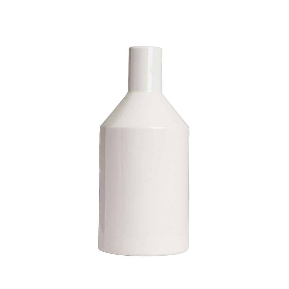 image 1 of BHS Bottle Ceramic Vase | Cream | Cream | 1