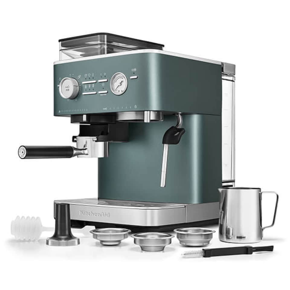 image 1 of KitchenAid Semi Automatic Espresso Machine with Burr Grinder Juniper