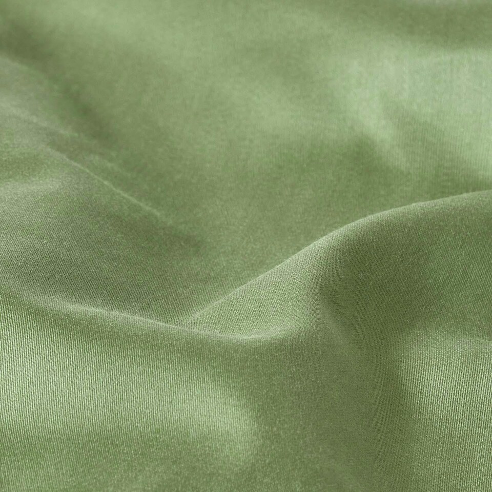 image 1 of Homescapes Moss Green V Shaped Pillowcase Organic Cotton 400 Thread Count | Green