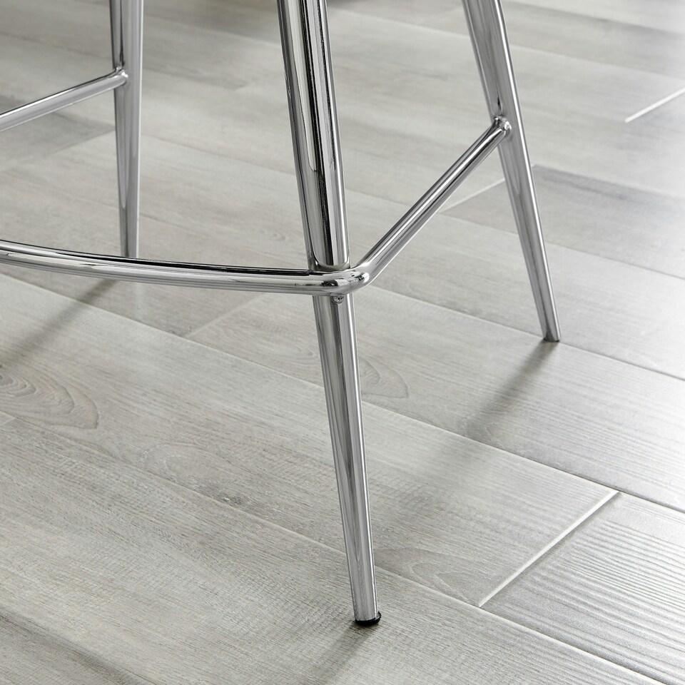 image 1 of Furniturebox Pesaro 2x Mustard Velvet Silver Legs Bar Chair