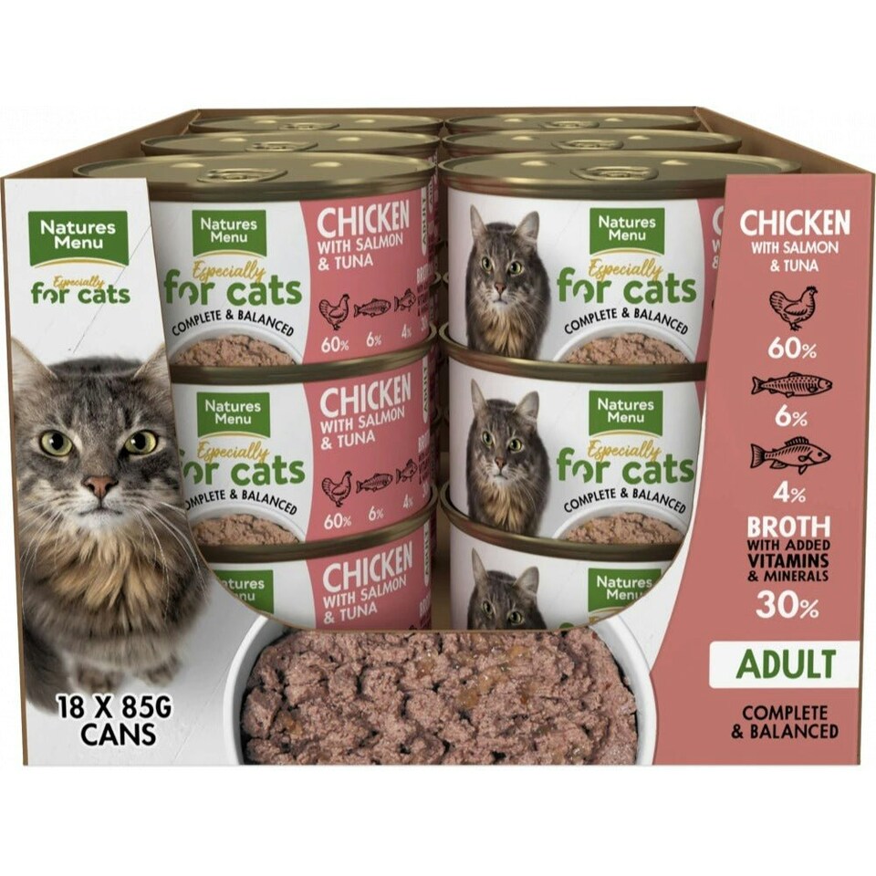 image 1 of Natures Menu Cat Chicken with Salmon & Tuna 85g x 18