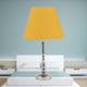 image 4 of Set of 2 Chrome Table Lamps with Stem Detail and Ochre Shades Chrome | Red