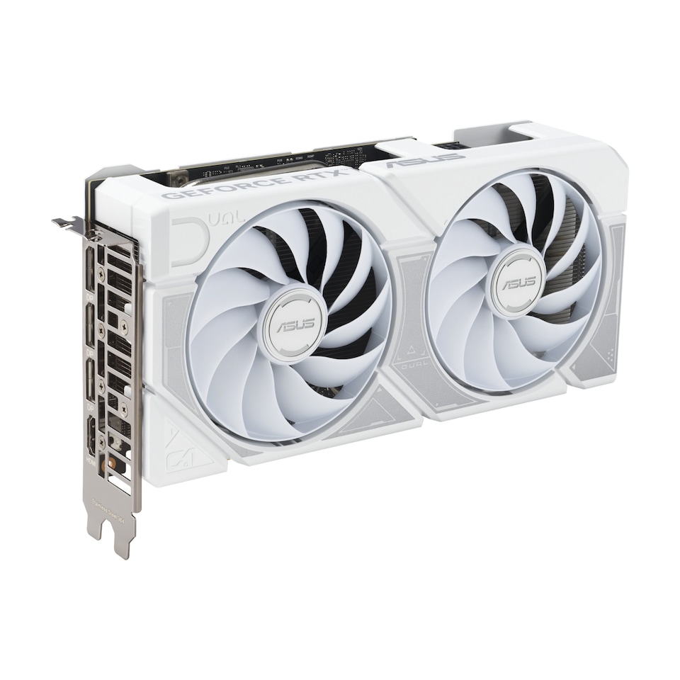 image 1 of ASUS Dual GeForce RTX 5060 OC Edition 8GB GDDR7 Graphics Card - White