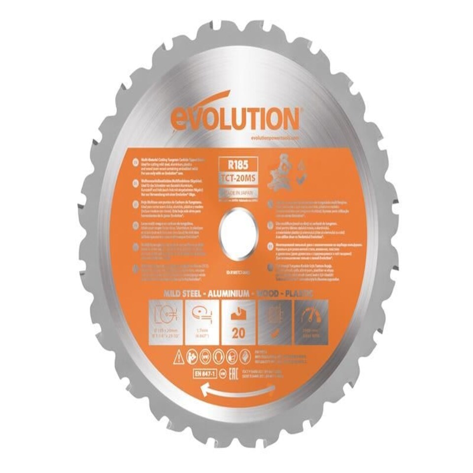 image 1 of Evolution - Multi-Material Mitre Saw Blade 185 x 20mm x 20T