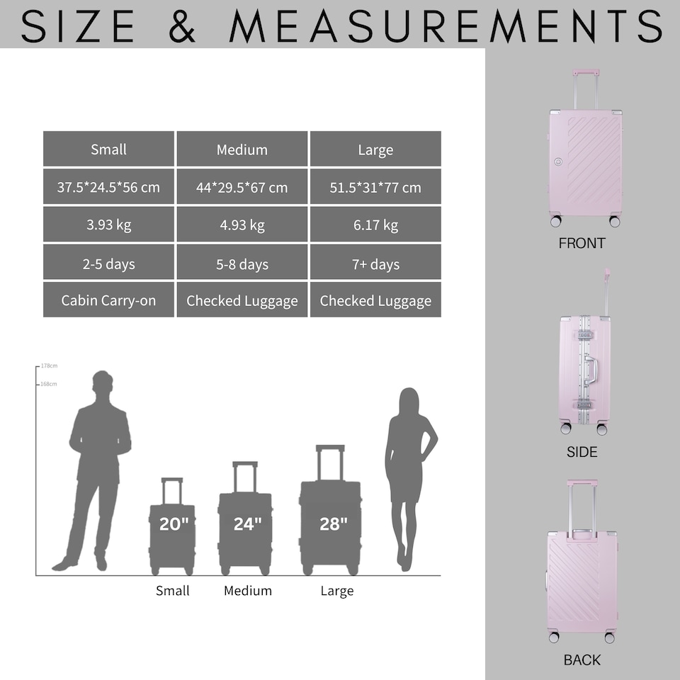 image 1 of Zipperless Suitcase Set, PC Hard Shell, Small & Medium, TSA Lock