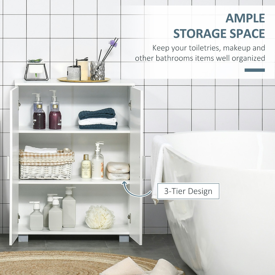 image 1 of kleankin Modern Bathroom Cabinet, Freestanding Floor Cabinet