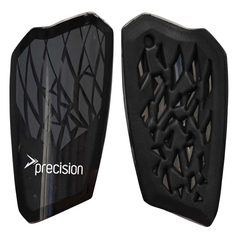 image 1 of Precision Pro Fusion Flex Shin Guards, Lightweight Football Protection With Tpu Shell, Eva Foam Cushioning, Elasticated Sleeves Pads, Black, Xsmall