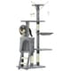 image 1 of PawHut Cat Tree for Indoor Cats, 135cm Scratching Post Climbing Tower, Grey