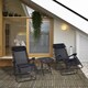image 2 of Outsunny 3PC Zero Gravity Chairs Sun Lounger Table Set Black