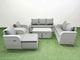 image 1 of Fimous PE Rattan Garden Furniture Set Adjustable Chair Sofa Double Love Seat 2 Seater Sofa Lounge Set Rectangular Coffee Table 3 Stools Light Grey