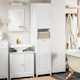 image 8 of SoBuy BZR124-W,Tall Bathroom Storage Cabinet with Laundry Basket | White | White | 1