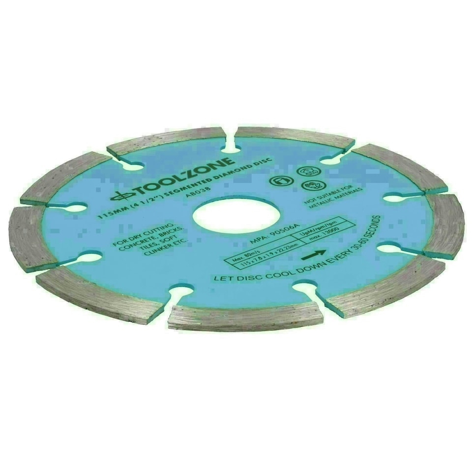 image 1 of 115mm 4-1/2in Segmented Diamond Cutting Disc Blade Stone Brick Angle Grinder 2pc