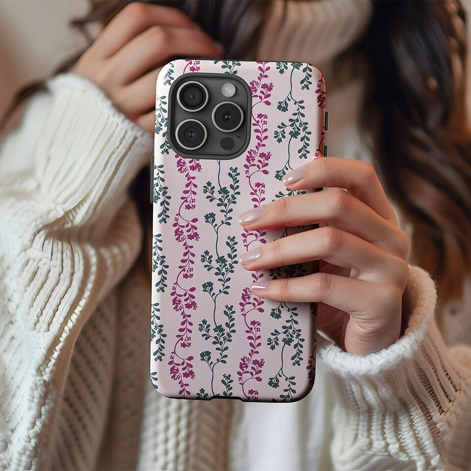 image 1 of Pretty Pink Leaf Phone Case | Pink | Galaxy S25 Ultra
Slim | Galaxy S25 Ultra
Slim