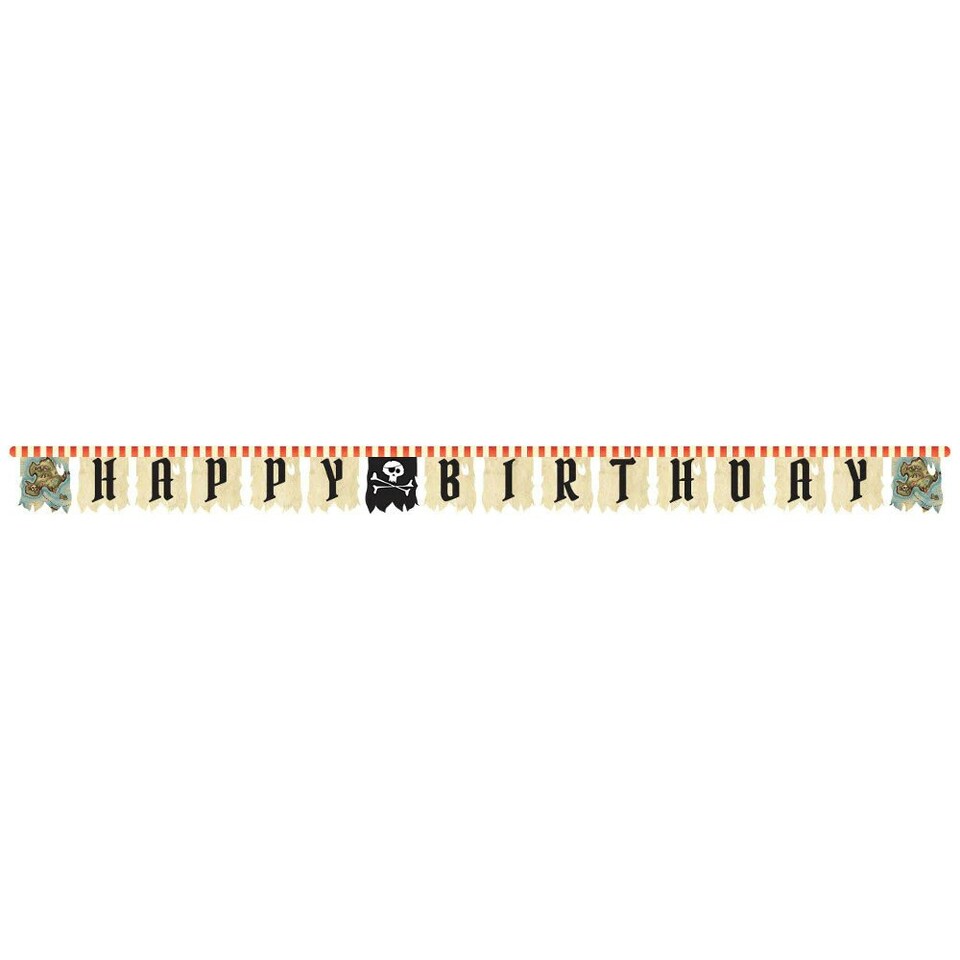 Creative Party Pirate´s Map Banner - Beige/Black/Red - One Size