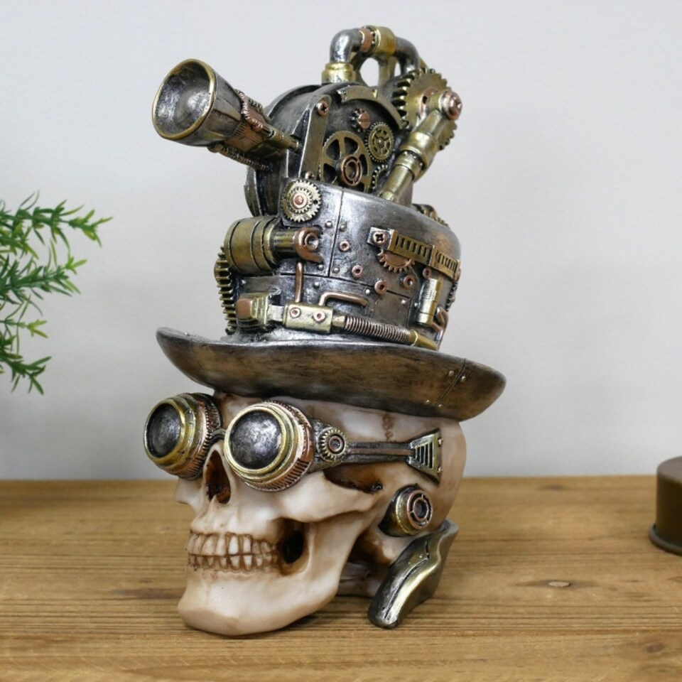 image 1 of Gifts Direct 2 U Steampunk Skull Camera Hat Ornament