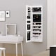 image 7 of HOMCOM Jewelry Cabinet with Mirror and LED Lights, Lockable Makeup Cosmetics Jewellery Organiser, Mirror with Storage for Bedroom Dressing Room, White