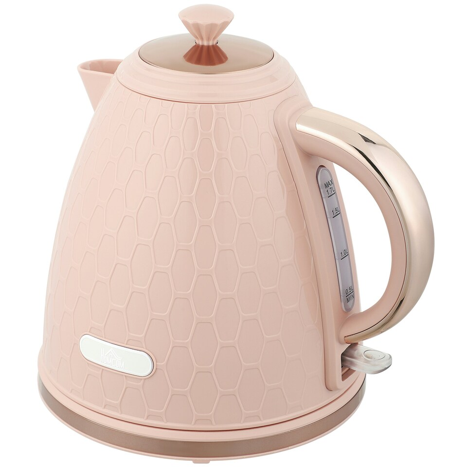 image 1 of HOMCOM Electric Kettle, Fast Boil, 1.7L, 3kW, Auto Shut-off, Light Pink