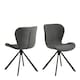 image 1 of Batilda Swivel Dining chairs in Grey Fabic Set of 2