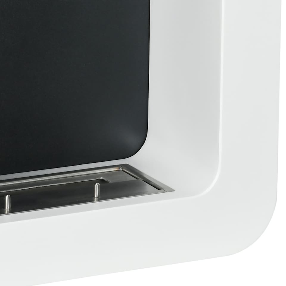 image 1 of HOMCOM Wall Mounted Ethanol Fireplace, Bioethanol Heater Stove Fire with 1L Tank, 2.5 Hour Burning Time, 48 x 48 cm, White