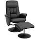 image 1 of HOMCOM PU Leather Armchair and Footrest Swivel Recliner Black