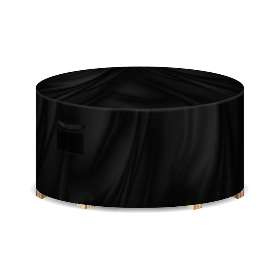 image 1 of Gracious Gardens Round 190x80cm Waterproof Round Furniture Cover | Black | Black | 190x80cm | 1