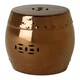 image 1 of Interiors by Premier Copper Finish Table and Stool, Drum Stool Table, Ceramic Stool Side Table, Copper Side Table, Copper Stool
