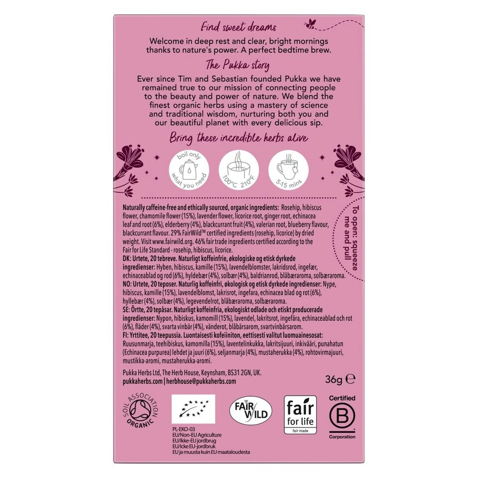 image 1 of Pukka Herbs Organic Herbal Tea, Night Time Berry, 4 Packs, 80 Teabags 4