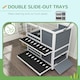 image 5 of PawHut Rabbit Hutch, Indoor Wooden House w/ Wheels, Trays, Grey