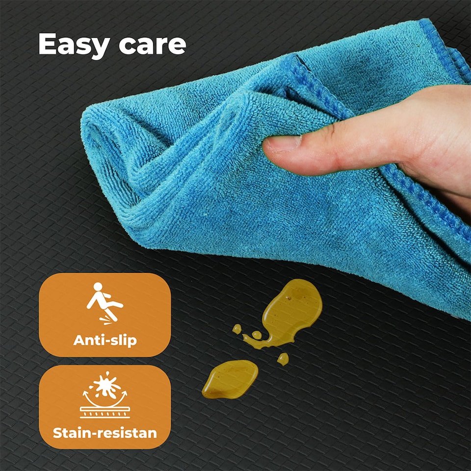 image 1 of Marlow 2PC Kitchen Mat Black Non-Slip Woven Rubber Absorbent Floor Mat | Black | Black | One Size