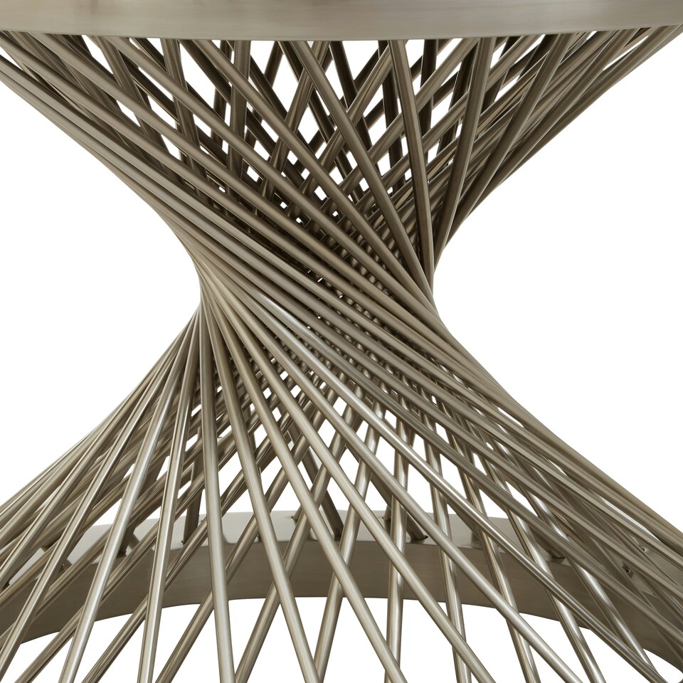 image 1 of Interiors by Premier Hourglass Side Table with Silver Base Black