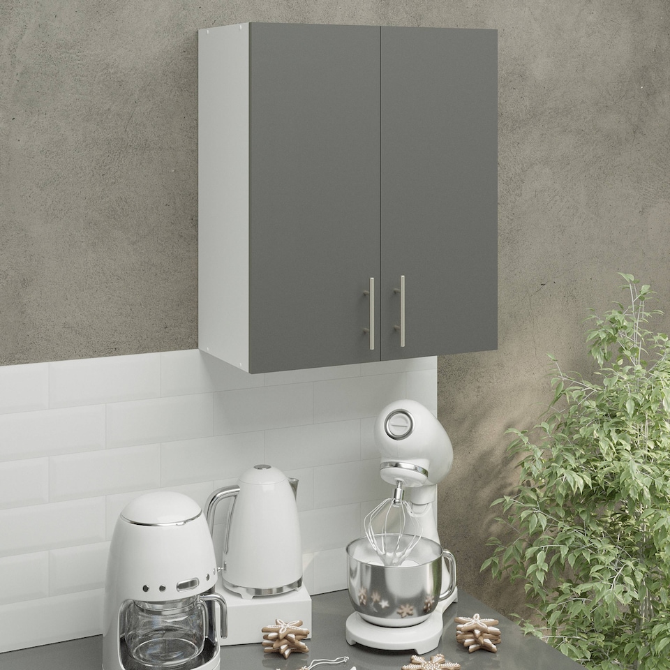 image 1 of JD Greta Kitchen Wall Unit 600mm Storage Cabinet With Doors and Shelf 60cm - Grey Matt