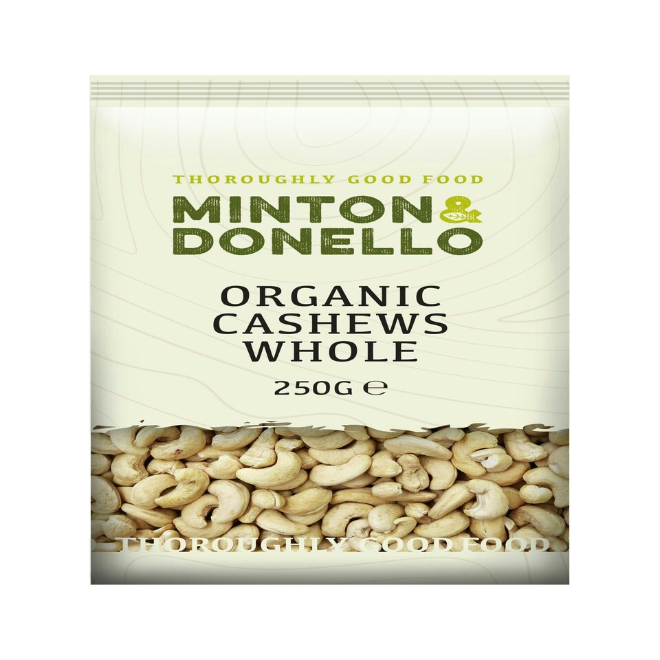 image 1 of Minton & Donello Organic Whole Cashews 6 x 250g