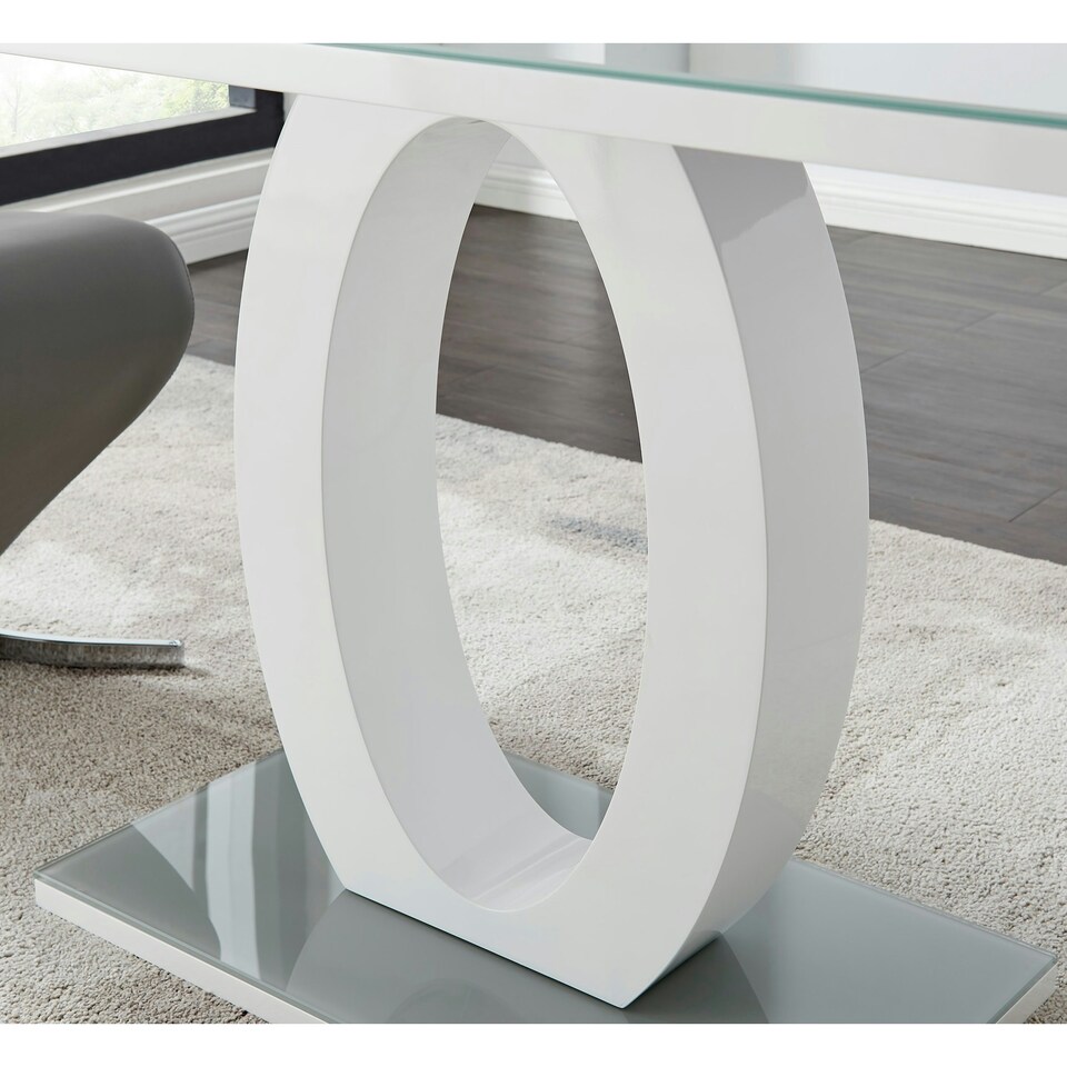 image 1 of Furniturebox Giovani Grey White Modern High Gloss And Glass Dining Table