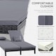 image 5 of Outsunny 2 Person Rattan Lounger Adjustable Double Chaise Chair w/ Cushion Black