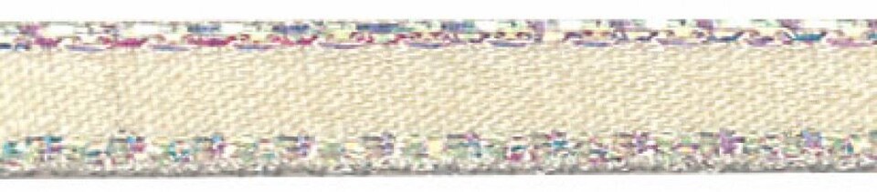Berisfords 8 Ivory 5mm Iridescent Edge Ribbon for Dressmaking - per metre