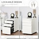 image 6 of Vinsetto 3-Drawer Filing Cabinet, Mobile Metal File Cabinet with Lock and 5 Wheels for A4 Legal Letter Sized Hanging File Folders, Under Desk Drawers, Pre-Assembled Body, 39 x 48 x 60 cm, White