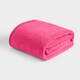 image 1 of OHS Teddy Fleece Soft Warm Plush Cosy Plain Dyed Throw Over Bed Blanket, 125x150cm Pink | Hot Pink