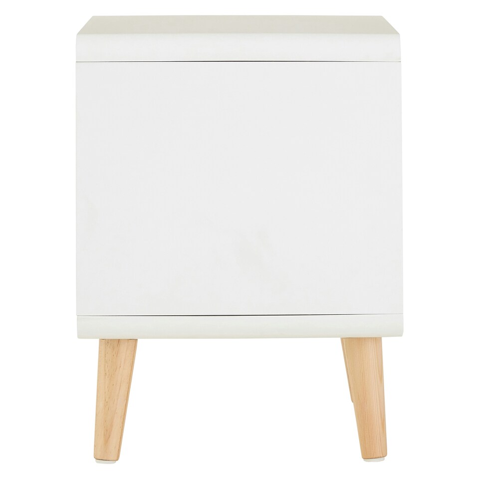 image 1 of Interiors by Premier 1 Door Cabinet, Versatile Bedside Cabinet, White Finish Bedroom Cabinet, Sleek and Modern Slim Cabinet