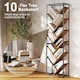 image 3 of HOMCOM Tree Bookshelf, 10 Tier Floor Standing Bookcase, Industrial Tall Display Storage Shelving Unit for Living Room, Home Office, Bedroom, Rustic Brown and Black | Black | Rustic Brown and Black