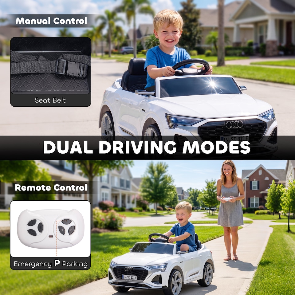 image 1 of AIYAPLAY Audi Q8 etron Sportback Licensed 12V Kids Electric Car with Remote